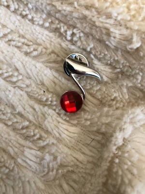 Note pin new, red and silver