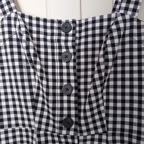Bershka Gingham Mini Dress like new, black and white