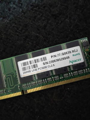 Μνήμη RAM Apacer 256MB DDR PC3200 CL2.5 σαν καινούργιο