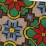 Handmade embroidered rug like new