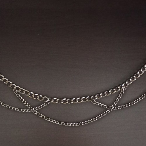 Metal Chain Belt silver, length 110 cm, new