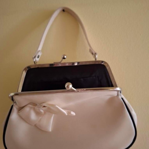 Vintage evening disco clutch purse new, beige