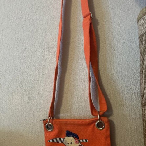 Children's crossbody bag like new, orange with design