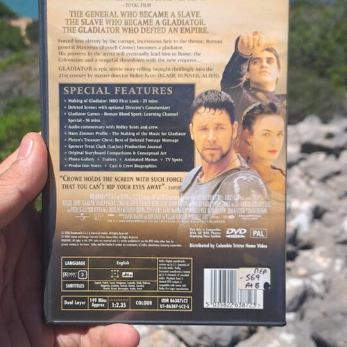 Gladiator DVD used, social genre, subtitles