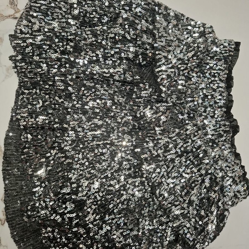 Zara skirt with sequins silver and black size 11-12 years like new