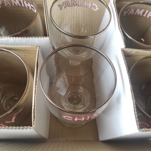 Set of 6 Chimay Original Belgian Trappist Beer glasses 0.33lt new in box