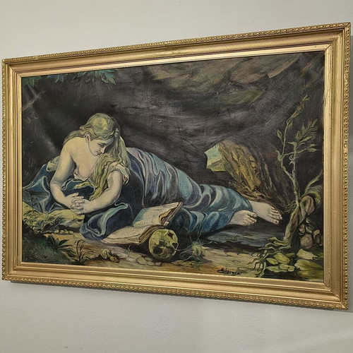 Vintage ελαιογραφία σε καμβά με κορνίζα 112x76 μεταχειρισμένη