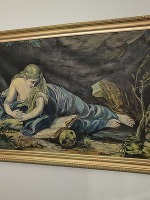 Vintage ελαιογραφία σε καμβά με κορνίζα 112x76 μεταχειρισμένη