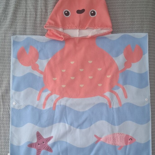 Children's beach towel cape like new, quick-dry fabric 60×60