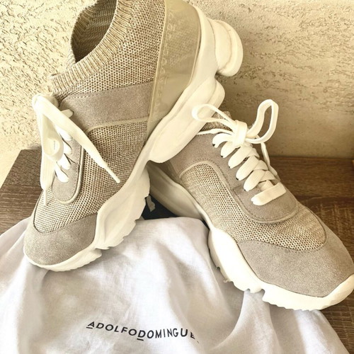 Adolfo Dominguez women's sport sneakers like new, beige, size 38