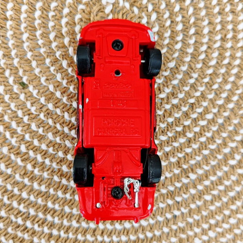 Solido Porsche 911 Carrera RS 2.7 toy car used, red with black stripes