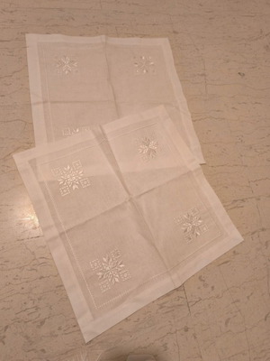 Traditional embroidered Karsanika Lefkada linens like new, set of two