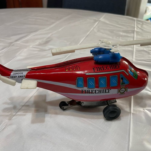 Firefighting helicopter used tin toy Korean made