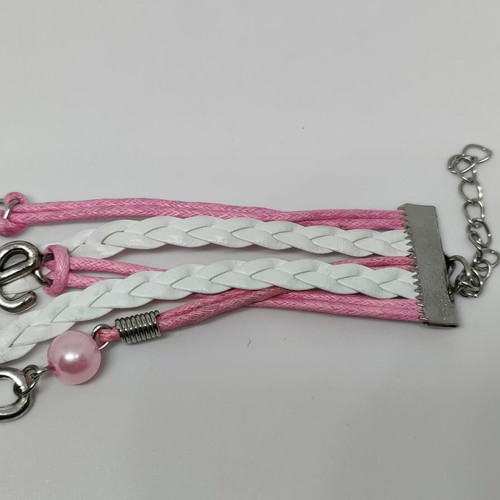 Handmade multistrand Love bracelet with infinity and metallic details like new