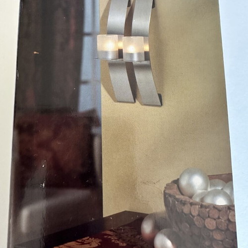 Wall Candle Holders set of 2 stainless steel with candles new