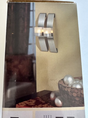 Wall Candle Holders set of 2 stainless steel with candles new