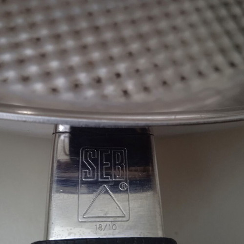 Vintage SEB Multipurpose Frying Pan Stainless Steel 18/10 29cm with Fissler Inox Lid used