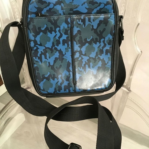 Silver Frame men bag leather like new, black and blue