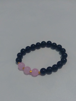 Amulet bracelet with 18K gold plating, small beads, new
