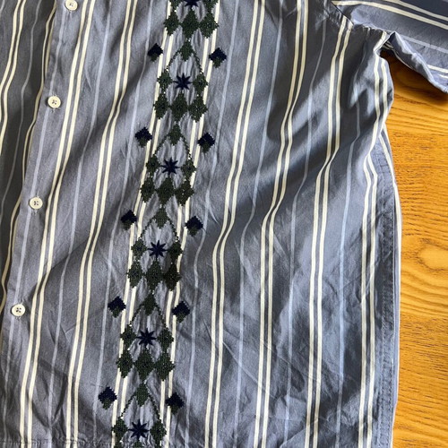 Striped shirt with embroidery XXL like new, turquoise