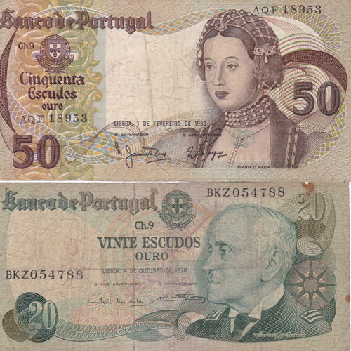 Portuguese banknotes used