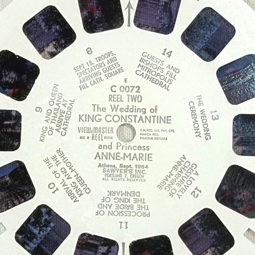 View Master reel new, wedding of Greek royal couple 60s