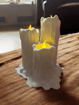 Old Melted Candles new with 3D printed biodegradable casing