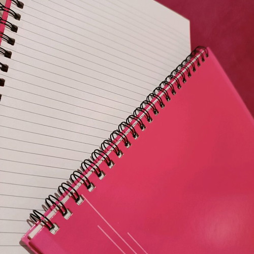 Notebooks used with hard cover, 2 pieces, pink