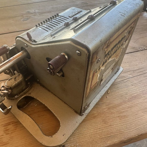 Olympia WeekAG Mechanical Calculator used, 1950s collectible