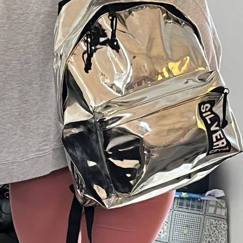City Mirror Effect Backpack like new, silver by Lyc Sac