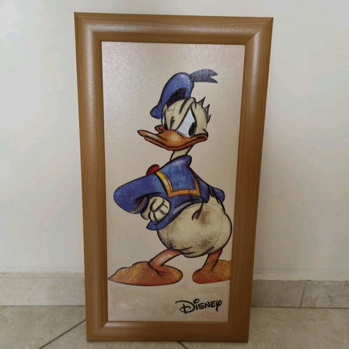 Donald Duck framed art print like new with wooden frame