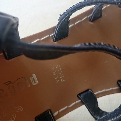 Sandals black gladiators with leather and rhinestones, like new