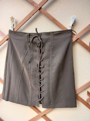 Zara skirt new with front cord light brown size M