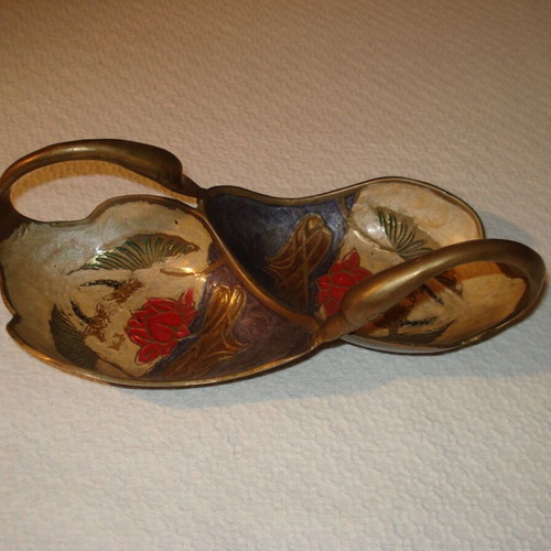 Bronze enamelled fontaniera used
