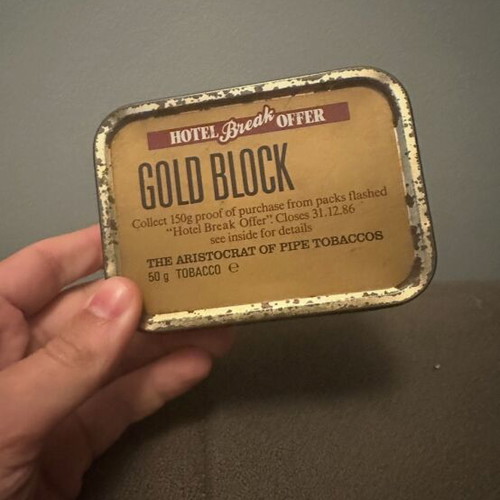 Gold Block metal vintage box used, made in England