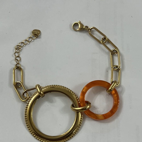 Bracelet new, orange and gold colors
