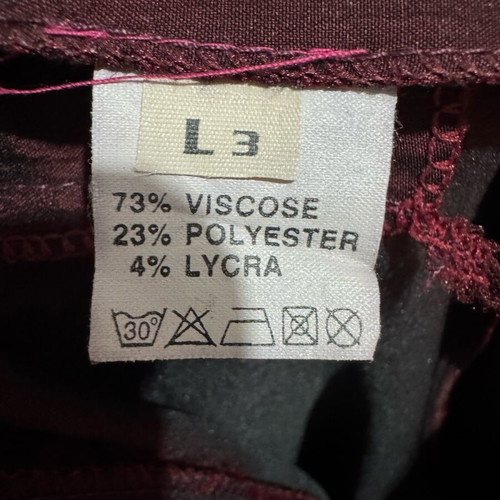 Bordeaux taffeta pants size Large like new