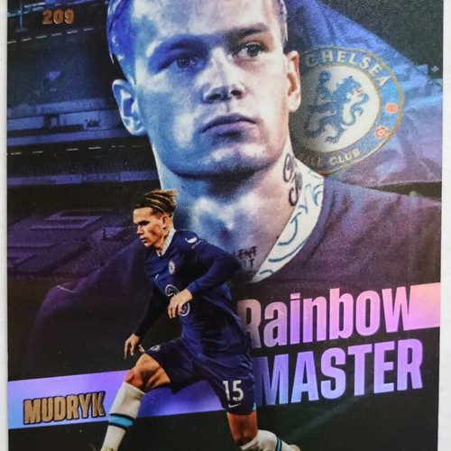 Mykhaylo Mudryk Chelsea FC Rainbow Master collectible card used