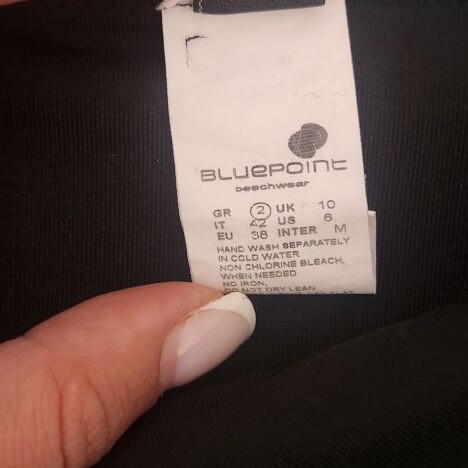 Bluepoint bikini used, black and green, top L bottom M