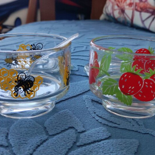 Glass jars for honey and jam new with lid