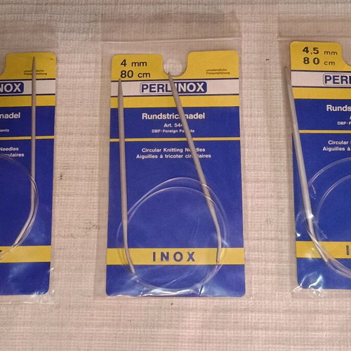 Set of 3 inox knitting needles 3-4-4.5mm 80cm new