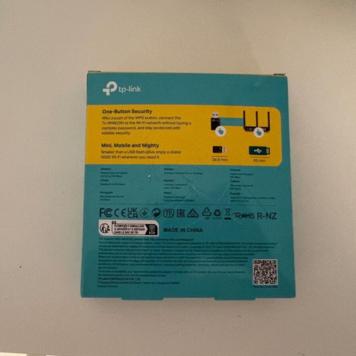 TP-Link Mini Wireless N USB Adapter TL-WN823N, like new, 300 Mbps