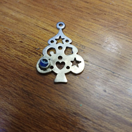 Christmas tree metal hanging motif with evil eye, new
