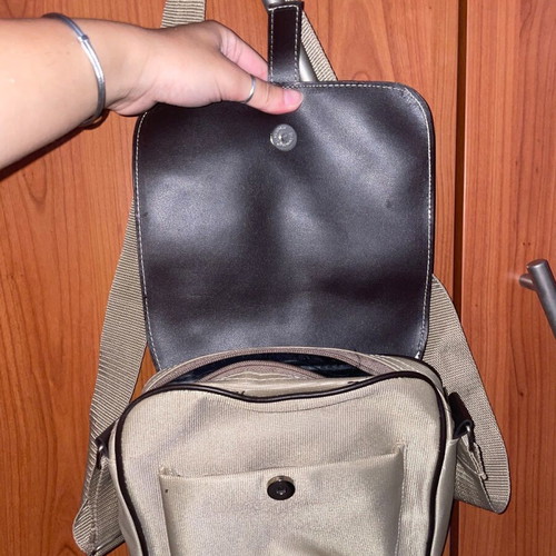 Bag with adjustable strap like new, crossbody black and beige