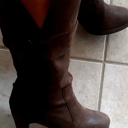 Zara boots size 39 used, genuine brown leather