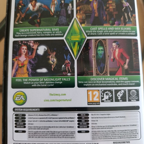 The Sims 3 Supernatural expansion pack game like new, PC/Mac