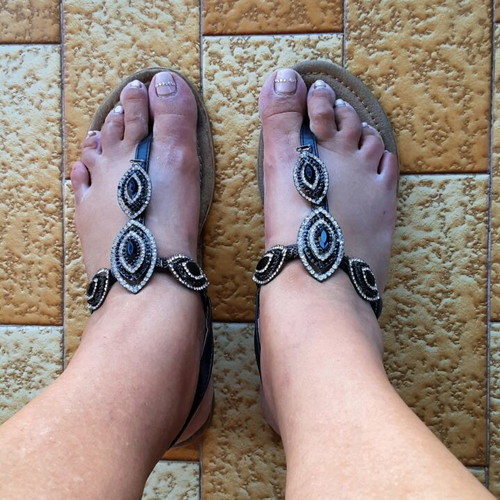 Sabino leather sandals used size 40 with black stones