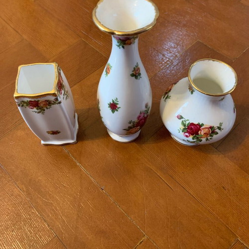 Royal Albert Old Country Roses βάζα σαν καινούργια, σετ 3 τεμαχίων