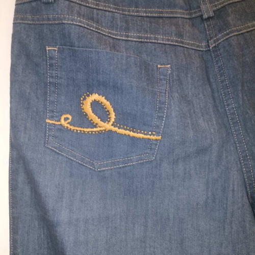 Donna Martha women's cotton blend capri pants, blue, size 50