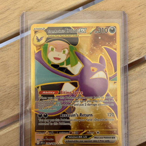 Pokemon TCG Team Rocket’s Crobat ex Gold Hyper Rare NM